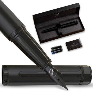 Elegant Fountain Pen Set – Premium Writing Pens with Clean Additional Advantageous Nib – Comes with Refillable Ink Converter and three Ink Cartridges (Black & Blue) in a Present Field – Excellent for…