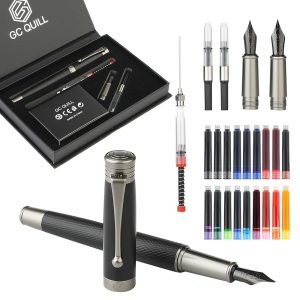 GC QUILL Fountain Pen Set – That includes Superb and Medium Nibs, Comes with 18 Ink Cartridges, Ink Refill Converter, and Ink Syringe Filler; Best Present for Writing, Journaling, and…